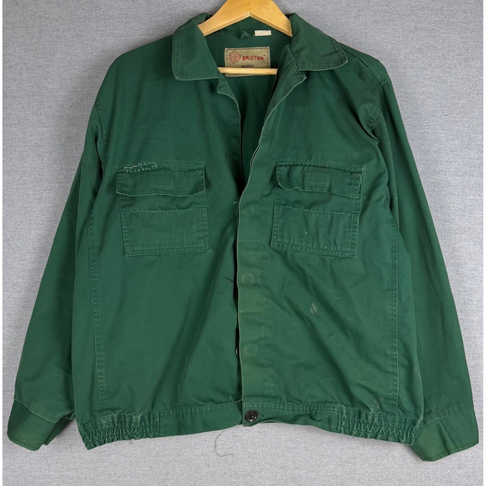 Vintage Brixton French Chore Jacket Green Cotton Workwear Coat XL